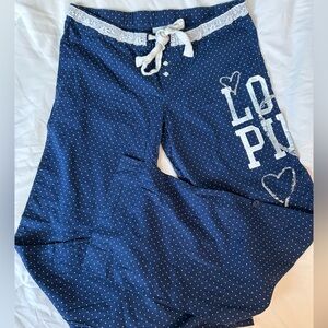 RARE (2009) PINK Victoria’s Secret Polka Dotted Lace Detail Cotton pj pant